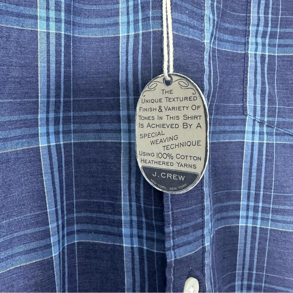 J. Crew Men’s Slim Cut Plaid Button Down Shirt 100% Cotton Size S NWT